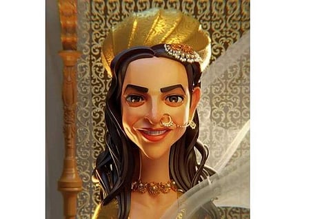 A caricature of Deepika Padukone by Surya Shetty