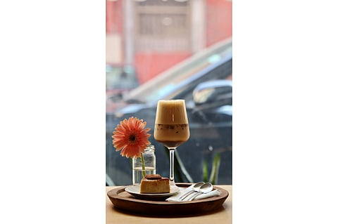 Iced Lavender Latte and Biscoff Cheesecake