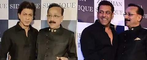 Shah Rukh Khan and Salman Khan with Baba Siddiqui