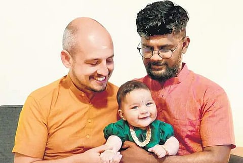Vignesh C, his partner Andrea and their daughter Meenakshi