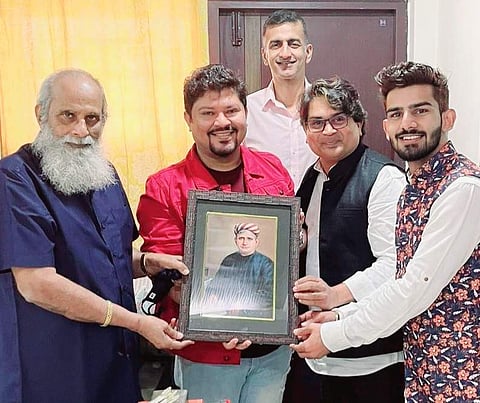 K V Vijayendra Prasad with Ram Kamal Mukherjee, Sujoyy Kuttiy, Shhailendra Kkumar and Suraj Sharma