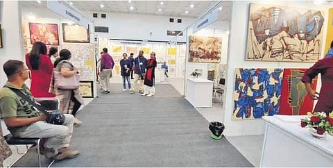 Patrons browsing through stalls at the Festival on Thursday