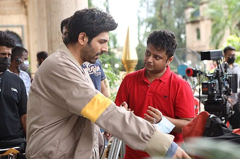 Kartik Aryan and Aakash Kaushik