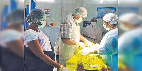 Dr Sadanand Panigrahi during a surgery (Photo: EPS)