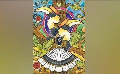 Paintings from Sudarshan Shaw’s ‘My Picture of Divinity’ series . (File Photo)