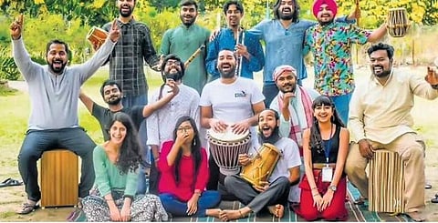 Guneet Kaur with musicians at Ethno India