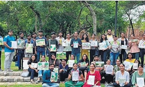 The group with their works post session