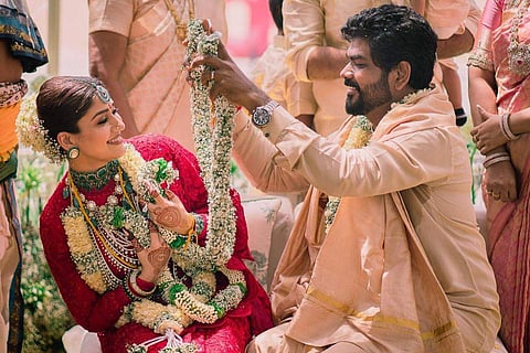 Nayanthara and Vignesh at their wedding