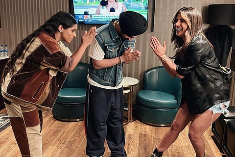 Global Icon Priyanka Chopra, YoTuber Lilly Singh and Singer Diljit seen bowing down to eachother.