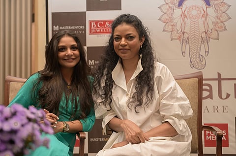 Model Nayanika Chatterjee with homegrown label Umatr's owner Shimana Gupta Chawla