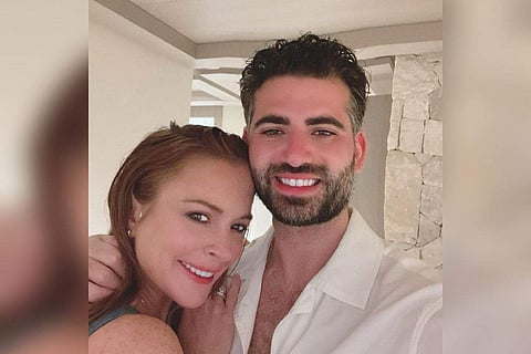 Lindsay Lohan with her rumored husband Bader Shammas