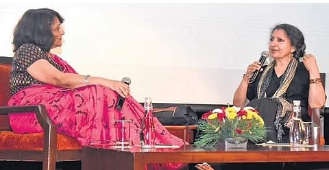 (L-R) Poonam Saxena and Geetanjali Shree