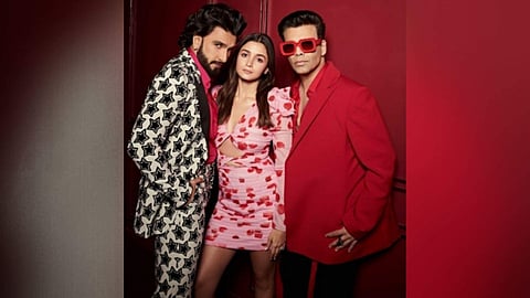 Ranveer Singh, Alia Bhatt and Karan Johar