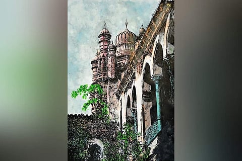 Artists Yusuf Madhiya, Balachander M's paintings