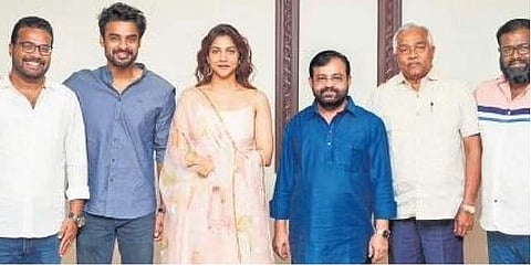 Madonna Sebastian and Tovino Thomas with others.