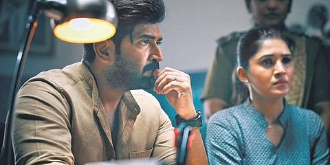 A still of Arun Vijay and Vani Bhojan from the web series, Tamil Rockerz.