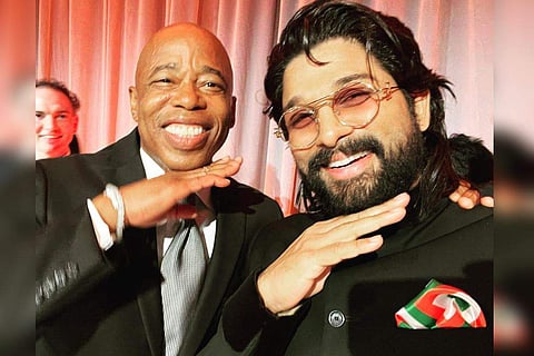 Allu Arjun with Eric Adams, the mayor of New York