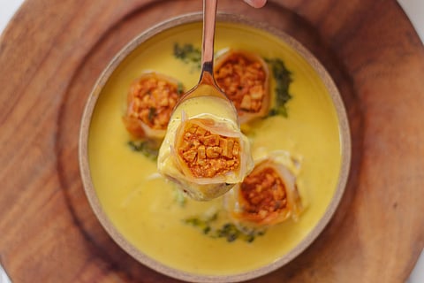 Tofu Sui Mui in Tom Kha