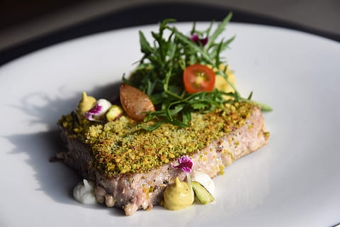 Pistachio Crusted Tuna Steak at Focaccia | Pic: Ashwin Prasath