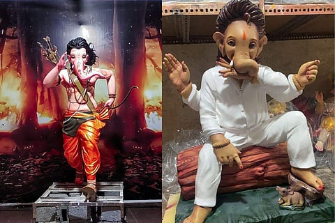 Ganesha idols based on the films, RRR, and Pushpa: The Rise