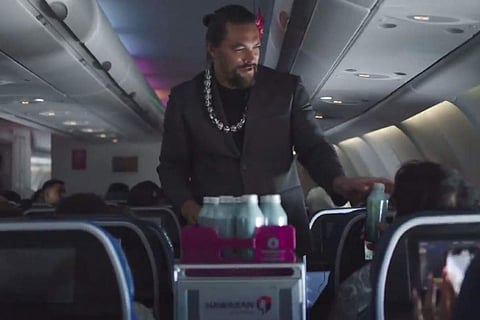 Jason Momoa on Hawaiian Airlines