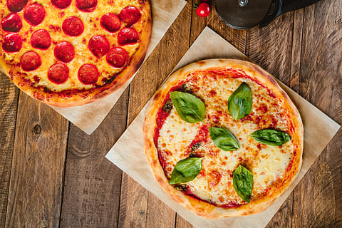 Pepperoni and Margherita pies