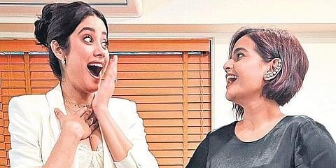 Magician Suhani Shah with Jahnvi Kapoor