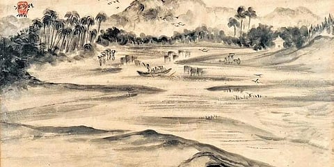 ‘Gopalpur Beach’ by Nandalal Bose