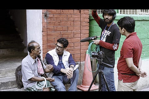 Shooting stills of the documentary