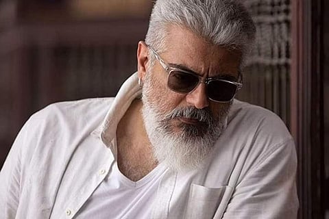 Ajith Kumar in his newly released action heist film, 'Thunivu' directed by H Vinoth. (Photo | IMDb)