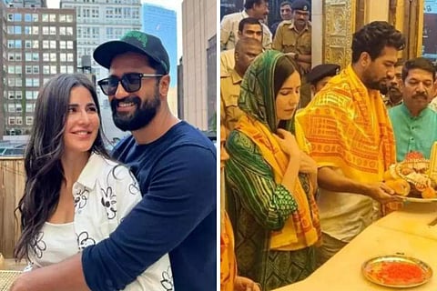 Vicky and Katrina at Siddhivinayak Temple