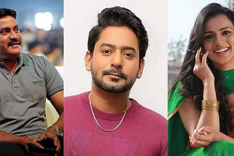 In frame: Sunil, Prajwal Devaraj and Sruthi Hariharan