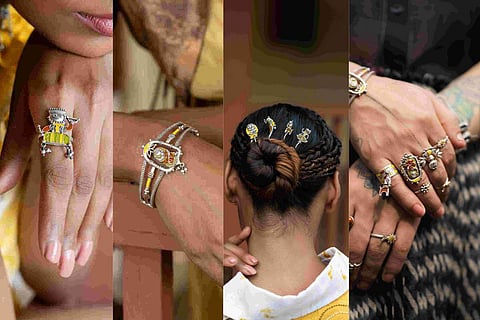 CaratLane Chitrakala Kolkata collection features wearable silver pieces featuring Kalighat Paintings