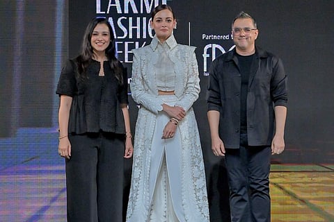 Pankaj and Nidhi with Dia Mirza (centre)