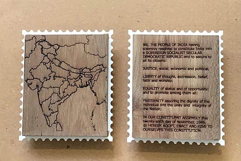 An artwork from the exhibition by Riyas Komu