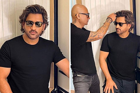 MS Dhoni flaunts new hairstyle