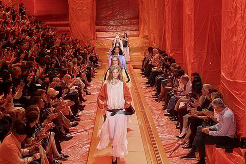 In frame: Models wear creations for the Louis Vuitton Spring/Summer 2024 womenswear fashion collection