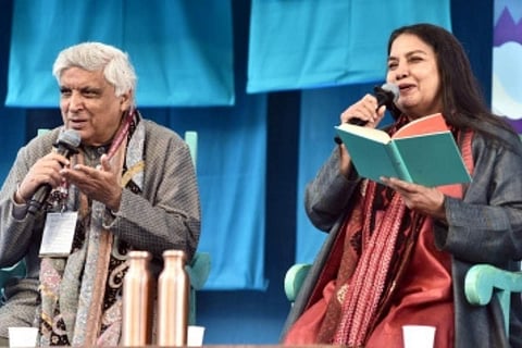 Javed Akhtar and Shabana Azmi Pic: IANS photo