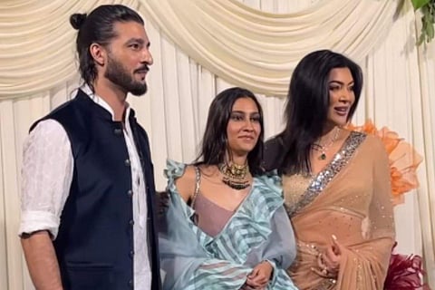 In frame: Sushmita Sen with Rohman Shawl and Renee Sen