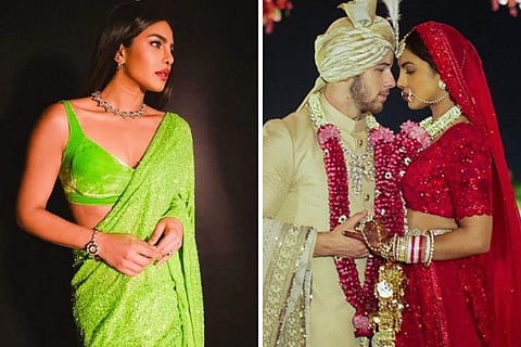 Nick goes gaga over Priyanka's saree-clad look