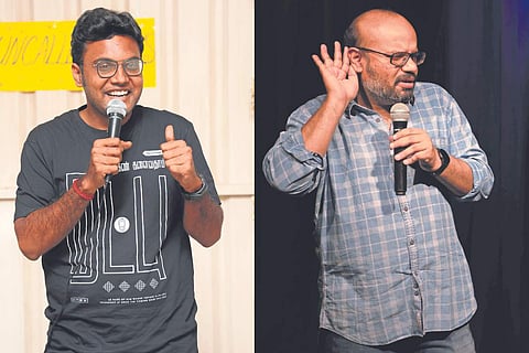 Stand-up comedians Annamalai Lakshmanan and Praveen Kumar