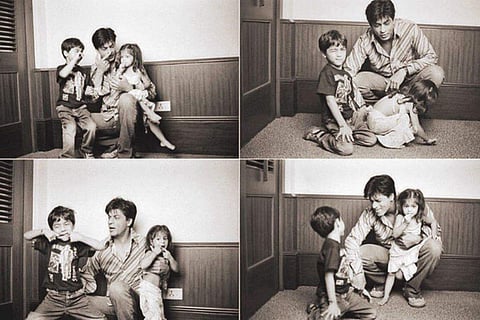 In frame: A throwback pic featuring SRK with Suhana and Aryan