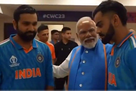 In Frame: PM Modi with Rohit Sharma and Virat Kohli