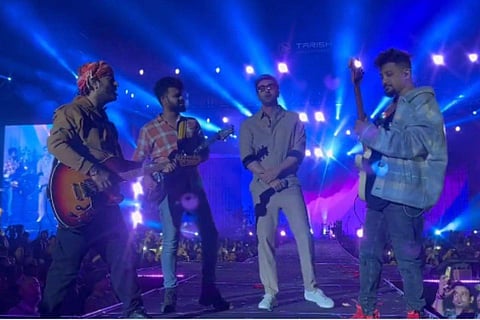 In frame: Ranbir Kapoor with Arijit Singh and other musicians