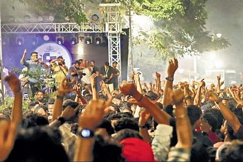 A scene from a music concert held as part of IFFK in Thiruvananthapuram I B P Deepu