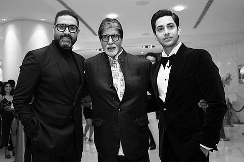In frame: Amitabh Bachchan with Agastya Nanda and Abhishek Bachchan