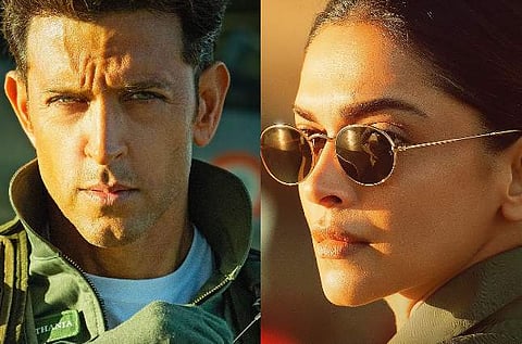 In frame: Hrithik Roshan and Deepika Padukone in Fighter posters