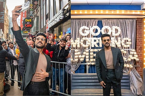 As Ram Charan arrived at the venue, he was mobbed by fans