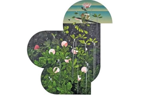 These abstract series of thoughts led the two-man team to paint framed naturescapes using photo-realism, as viewed through a window