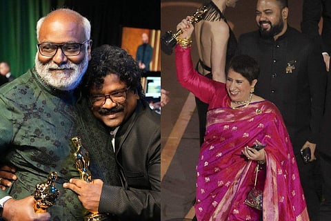 As MM Keeravani recived the award for Naatu Naatu, he sang a song, dedicating the award to India